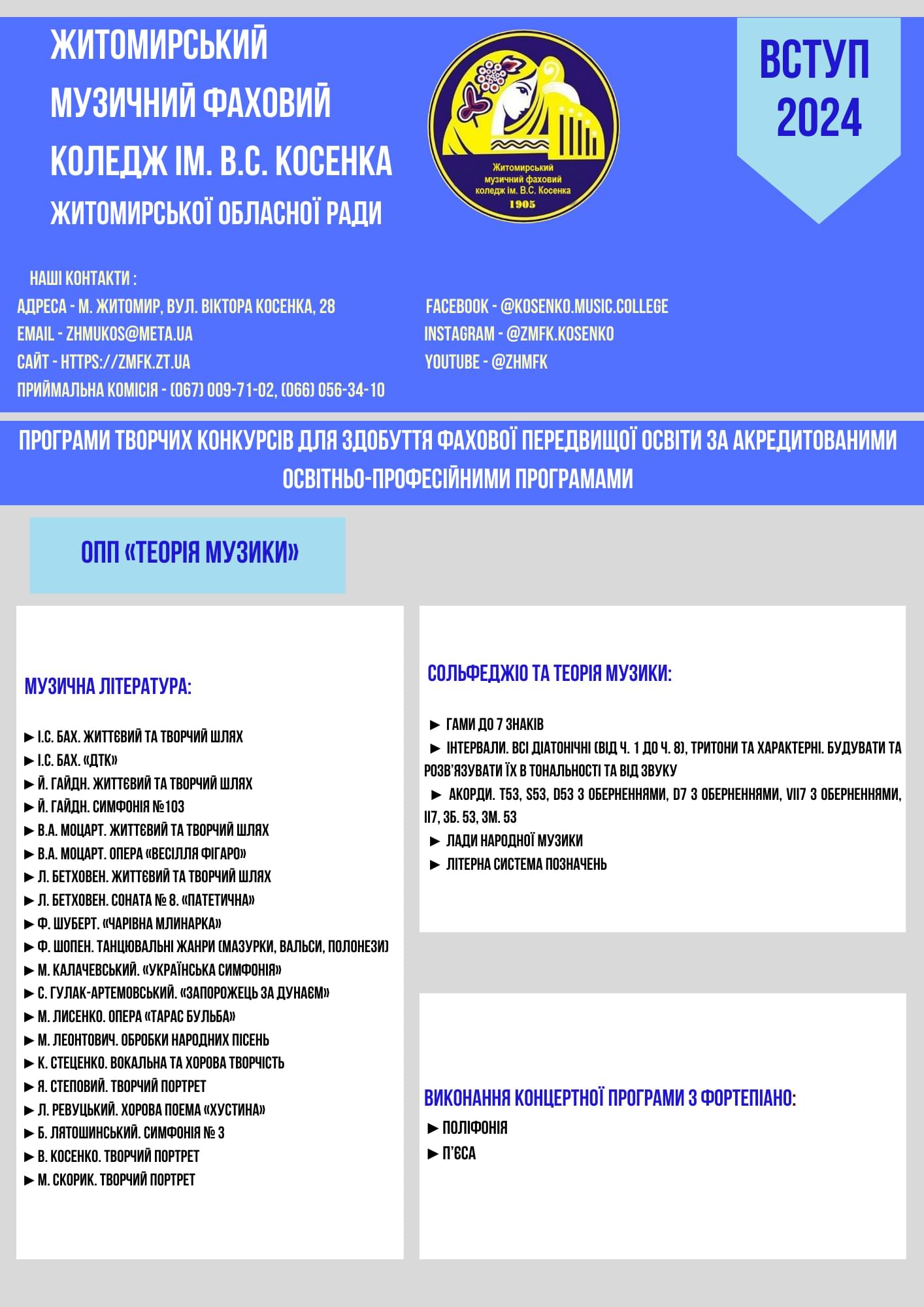 вступна кампанія 2024